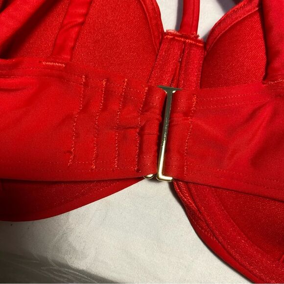 Enisa Contour Plus Bikini Top 40D Adore Me Super Strappy Chest Strap Swim Bra - Picture 6 of 8